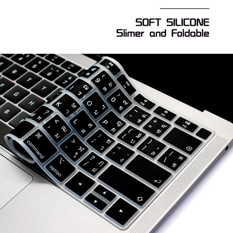 HRH Thai Language Silicone Keyboard Cover Skin for MacBook Air 13 Inch 2018 Release A1932 with Retina Display and Touch ID,USA Layout - Image 4